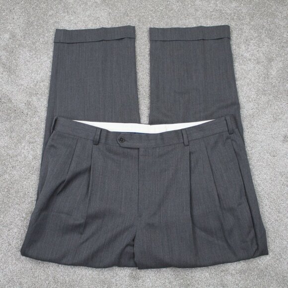 Brooks Brothers Other - Brooks Brothers 1818 Madison Dress Pants Men 40x30 Gray Pleated 100% Wool Cuffed